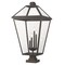 Z-Lite Talbot 4 Light Outdoor Pier Mounted Fixture, Oil Rubbed Bronze And Seedy 579PHXLXS-SQPM-ORB - alternate 1